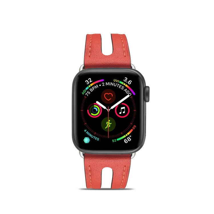 Top-grain Leather Watchband For Apple Watch Series 6 & SE & 5 & 4 40mm / 3 & 2 & 1 38mm