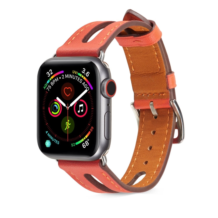 Top-grain Leather Watchband For Apple Watch Series 6 & SE & 5 & 4 40mm / 3 & 2 & 1 38mm