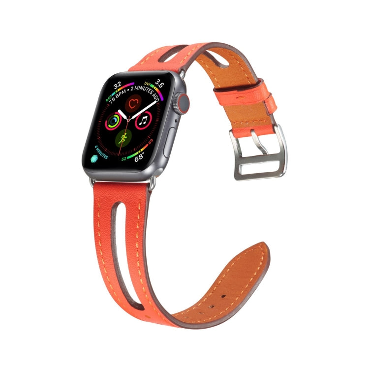 Top-grain Leather Watchband For Apple Watch Series 6 & SE & 5 & 4 40mm / 3 & 2 & 1 38mm