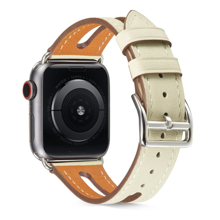 Top-grain Leather Watchband For Apple Watch Series 6 & SE & 5 & 4 44mm / 3 & 2 & 1 42mm