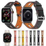 Top-grain Leather Watchband For Apple Watch Series 6 & SE & 5 & 4 44mm / 3 & 2 & 1 42mm