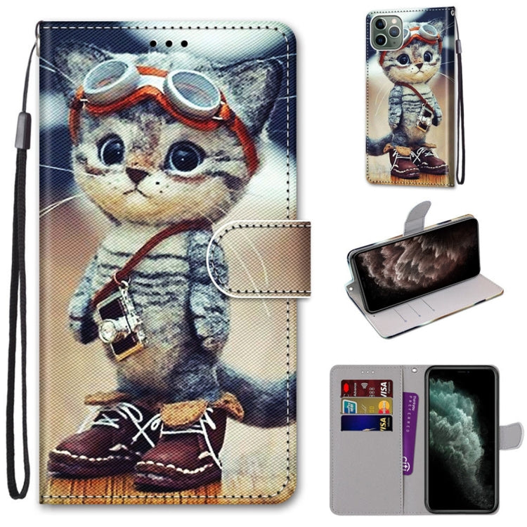 Coloured Drawing Cross Texture Horizontal Flip PU Leather Case with Holder & Card Slots & Wallet & Lanyard, For iPhone 11 Pro Max, For iPhone 12 mini