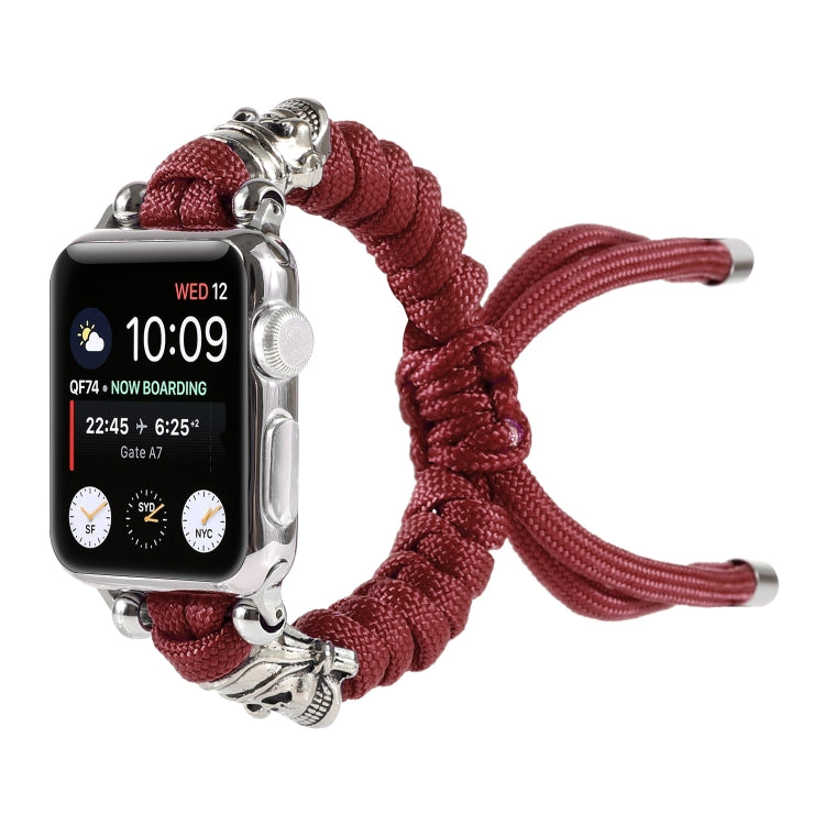 Skull Umbrella Cord Braided Watch Strap, For Apple Watch Ultra 49mm / Series 8&7 45mm / SE 2&6&SE&5&4 44mm / 3&2&1 42mm, For Apple Watch Series 8&7 41mm / SE 2&6&SE&5&4 40mm / 3&2&1 38mm                                                                  ...