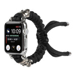 Skull Umbrella Cord Braided Watch Strap, For Apple Watch Ultra 49mm / Series 8&7 45mm / SE 2&6&SE&5&4 44mm / 3&2&1 42mm, For Apple Watch Series 8&7 41mm / SE 2&6&SE&5&4 40mm / 3&2&1 38mm                                                                  ...