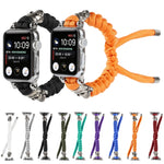 Skull Umbrella Cord Braided Watch Strap, For Apple Watch Ultra 49mm / Series 8&7 45mm / SE 2&6&SE&5&4 44mm / 3&2&1 42mm, For Apple Watch Series 8&7 41mm / SE 2&6&SE&5&4 40mm / 3&2&1 38mm                                                                  ...