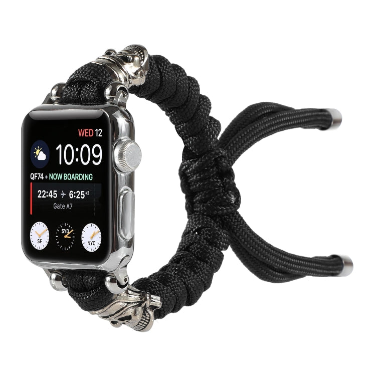 Skull Umbrella Cord Braided Watch Strap, For Apple Watch Ultra 49mm / Series 8&7 45mm / SE 2&6&SE&5&4 44mm / 3&2&1 42mm, For Apple Watch Series 8&7 41mm / SE 2&6&SE&5&4 40mm / 3&2&1 38mm                                                                  ...