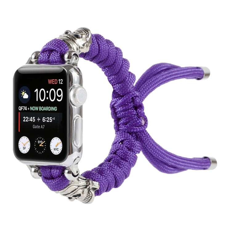 Skull Umbrella Cord Braided Watch Strap, For Apple Watch Ultra 49mm / Series 8&7 45mm / SE 2&6&SE&5&4 44mm / 3&2&1 42mm, For Apple Watch Series 8&7 41mm / SE 2&6&SE&5&4 40mm / 3&2&1 38mm                                                                  ...