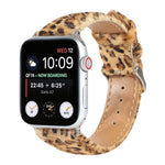 Horsehair Fluffy Leopard Print Leather Watch Strap, For Apple Watch Ultra 49mm / Series 8&7 45mm / SE 2&6&SE&5&4 44mm / 3&2&1 42mm, For Apple Watch Series 8&7 41mm / SE 2&6&SE&5&4 40mm / 3&2&1 38mm                                                       ...