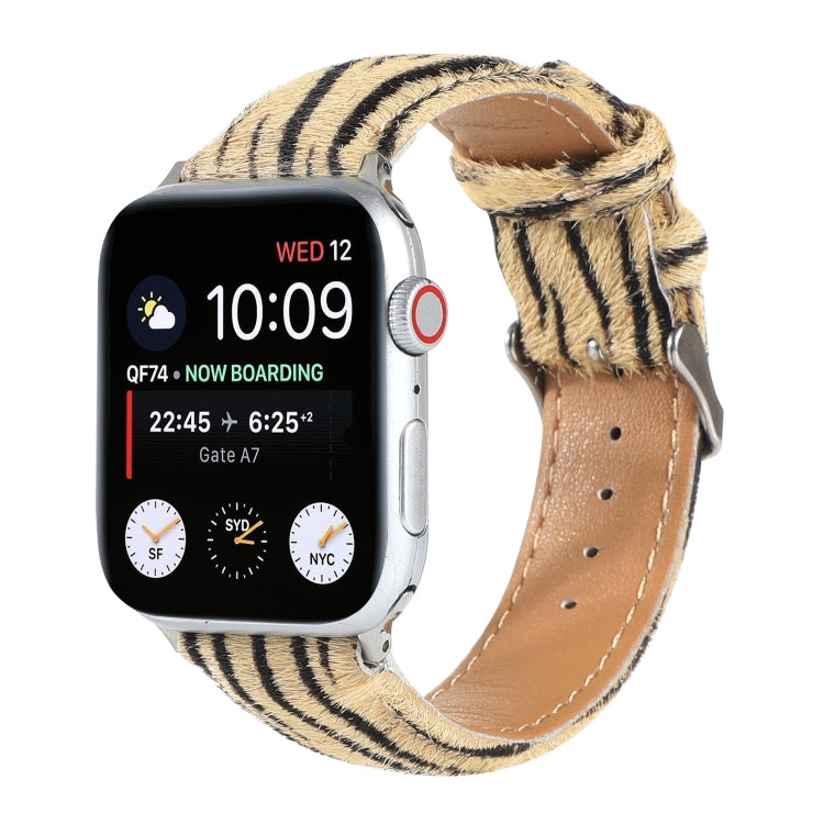 Horsehair Fluffy Leopard Print Leather Watch Strap, For Apple Watch Ultra 49mm / Series 8&7 45mm / SE 2&6&SE&5&4 44mm / 3&2&1 42mm, For Apple Watch Series 8&7 41mm / SE 2&6&SE&5&4 40mm / 3&2&1 38mm                                                       ...