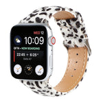 Horsehair Fluffy Leopard Print Leather Watch Strap, For Apple Watch Ultra 49mm / Series 8&7 45mm / SE 2&6&SE&5&4 44mm / 3&2&1 42mm, For Apple Watch Series 8&7 41mm / SE 2&6&SE&5&4 40mm / 3&2&1 38mm                                                       ...