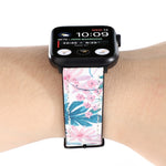 Printed Leather Watch Strap, For Apple Watch Series 7 45mm / 6 & SE & 5 & 4 44mm / 3 & 2 & 1 42mm, For Apple Watch Series 8&7 41mm / SE 2&6&SE&5&4 40mm / 3&2&1 38mm, For Apple Watch PSeries 7 41mm / 6 & SE & 5 & 4 40mm / 3 & 2 & 1 38mm                 ...