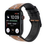 Printed Leather Watch Strap, For Apple Watch Series 7 45mm / 6 & SE & 5 & 4 44mm / 3 & 2 & 1 42mm, For Apple Watch Series 8&7 41mm / SE 2&6&SE&5&4 40mm / 3&2&1 38mm, For Apple Watch PSeries 7 41mm / 6 & SE & 5 & 4 40mm / 3 & 2 & 1 38mm                 ...
