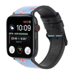 Printed Leather Watch Strap, For Apple Watch Series 7 45mm / 6 & SE & 5 & 4 44mm / 3 & 2 & 1 42mm, For Apple Watch Series 8&7 41mm / SE 2&6&SE&5&4 40mm / 3&2&1 38mm, For Apple Watch PSeries 7 41mm / 6 & SE & 5 & 4 40mm / 3 & 2 & 1 38mm                 ...