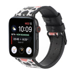 Printed Leather Watch Strap, For Apple Watch Series 7 45mm / 6 & SE & 5 & 4 44mm / 3 & 2 & 1 42mm, For Apple Watch Series 8&7 41mm / SE 2&6&SE&5&4 40mm / 3&2&1 38mm, For Apple Watch PSeries 7 41mm / 6 & SE & 5 & 4 40mm / 3 & 2 & 1 38mm                 ...