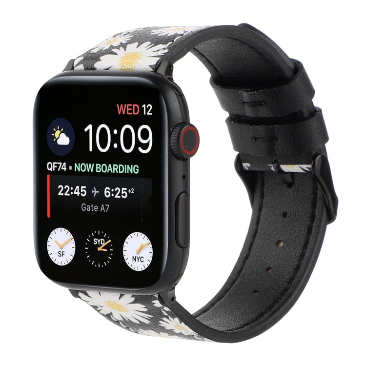 Printed Leather Watch Strap, For Apple Watch Series 7 45mm / 6 & SE & 5 & 4 44mm / 3 & 2 & 1 42mm, For Apple Watch Series 8&7 41mm / SE 2&6&SE&5&4 40mm / 3&2&1 38mm, For Apple Watch PSeries 7 41mm / 6 & SE & 5 & 4 40mm / 3 & 2 & 1 38mm                 ...