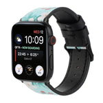 Printed Leather Watch Strap, For Apple Watch Series 7 45mm / 6 & SE & 5 & 4 44mm / 3 & 2 & 1 42mm, For Apple Watch Series 8&7 41mm / SE 2&6&SE&5&4 40mm / 3&2&1 38mm, For Apple Watch PSeries 7 41mm / 6 & SE & 5 & 4 40mm / 3 & 2 & 1 38mm                 ...