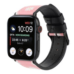 Printed Leather Watch Strap, For Apple Watch Series 7 45mm / 6 & SE & 5 & 4 44mm / 3 & 2 & 1 42mm, For Apple Watch Series 8&7 41mm / SE 2&6&SE&5&4 40mm / 3&2&1 38mm, For Apple Watch PSeries 7 41mm / 6 & SE & 5 & 4 40mm / 3 & 2 & 1 38mm                 ...