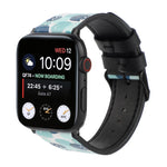 Printed Leather Watch Strap, For Apple Watch Series 7 45mm / 6 & SE & 5 & 4 44mm / 3 & 2 & 1 42mm, For Apple Watch Series 8&7 41mm / SE 2&6&SE&5&4 40mm / 3&2&1 38mm, For Apple Watch PSeries 7 41mm / 6 & SE & 5 & 4 40mm / 3 & 2 & 1 38mm                 ...