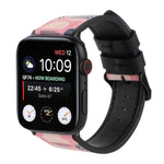 Printed Leather Watch Strap, For Apple Watch Series 7 45mm / 6 & SE & 5 & 4 44mm / 3 & 2 & 1 42mm, For Apple Watch Series 8&7 41mm / SE 2&6&SE&5&4 40mm / 3&2&1 38mm, For Apple Watch PSeries 7 41mm / 6 & SE & 5 & 4 40mm / 3 & 2 & 1 38mm                 ...
