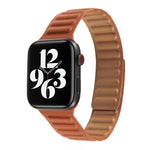 سوار ساعة من الجلد بحلقة متداخلة لسلسلة Apple Watch 6 و SE و 5 و 4 مقاس 44مم / 3 و 2 و 1 مقاس 42مم، لسلسلة Apple Watch 7 مقاس 45مم / 6 و SE و 5 و 4 مقاس 44مم / 3 و 2 و 1 مقاس 42مم