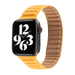 سوار ساعة من الجلد بحلقة متداخلة لسلسلة Apple Watch 6 و SE و 5 و 4 مقاس 44مم / 3 و 2 و 1 مقاس 42مم، لسلسلة Apple Watch 7 مقاس 45مم / 6 و SE و 5 و 4 مقاس 44مم / 3 و 2 و 1 مقاس 42مم