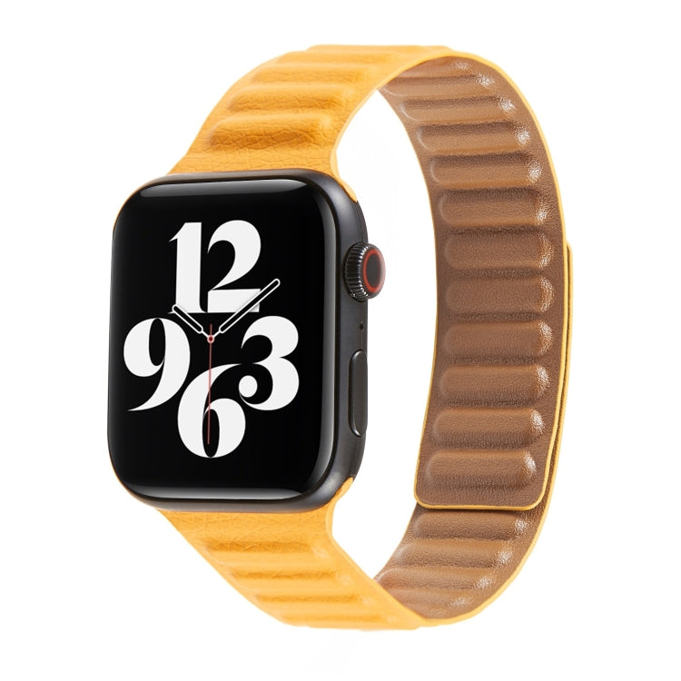 سوار ساعة من الجلد بحلقة متداخلة لسلسلة Apple Watch 6 و SE و 5 و 4 مقاس 44مم / 3 و 2 و 1 مقاس 42مم، لسلسلة Apple Watch 7 مقاس 45مم / 6 و SE و 5 و 4 مقاس 44مم / 3 و 2 و 1 مقاس 42مم