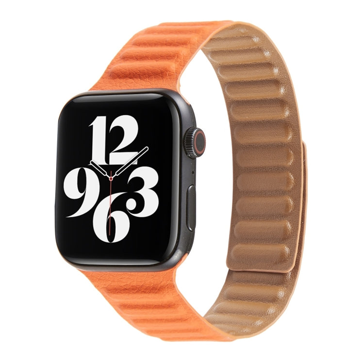 سوار ساعة من الجلد بحلقة متداخلة لسلسلة Apple Watch 6 و SE و 5 و 4 مقاس 44مم / 3 و 2 و 1 مقاس 42مم، لسلسلة Apple Watch 7 مقاس 45مم / 6 و SE و 5 و 4 مقاس 44مم / 3 و 2 و 1 مقاس 42مم