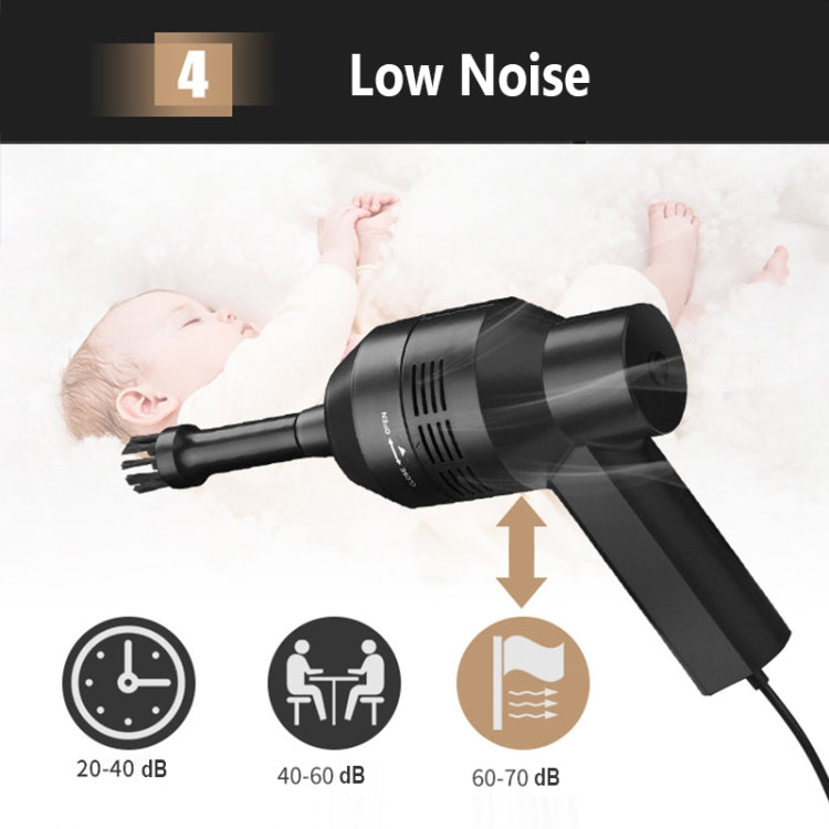 مكنسة كهربائية محمولة منزلية صغيرة USB لجمع الغبار، أدوات تنظيف، HK-6019D