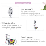 S925 Sterling Silver Cute Alpaca Pendant DIY Bracelet Necklace Accessories, Cute Alpaca