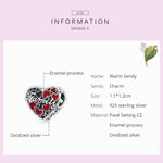 S925 Sterling Silver Warm Family Love Beads DIY Bracelet Necklace Accessories, Warm Family Love