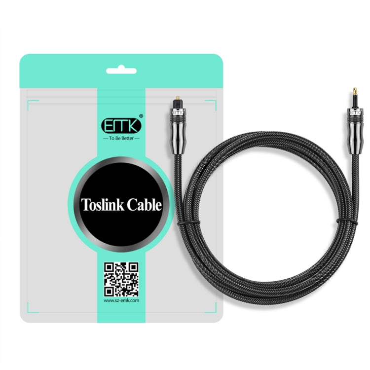 كابل صوت رقمي Toslink إلى Mini Toslink بصوت رقمي EMK OD1.0 مم 3.5 مم، 1 متر، 1.5 متر، 2 متر، 3 متر، 5 متر