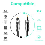 كابل صوت رقمي Toslink إلى Mini Toslink بصوت رقمي EMK OD1.0 مم 3.5 مم، 1 متر، 1.5 متر، 2 متر، 3 متر، 5 متر