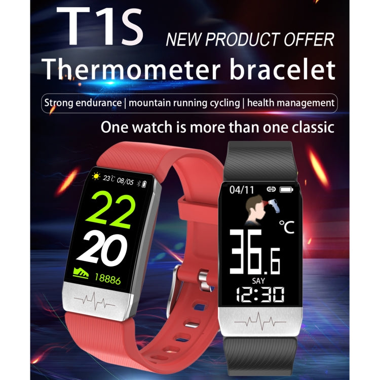 T1S 1.14 inch Screen IP67 Waterproof Smart Bracelet, Support Blood Oxygen Monitoring / Body Temperature Monitoring / Heart Rate Monitoring