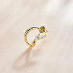 S925 Sterling Silver Golden Fish Tail Women Earrings, Golden Fish Tail