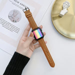 Crazy Horse Texture + Flat Texture Leather Replacement Watchbands For Apple Watch Series 6 & SE & 5 & 4 40mm / 3 & 2 & 1 38mm, For Apple Watch Series 7 41mm / 6 & SE & 5 & 4 40mm / 3 & 2 & 1 38mm                                                         ...