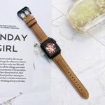 Big Head Buckle Leather Replacement Watchbands For Apple Watch Series 6 & SE & 5 & 4 44mm / 3 & 2 & 1 42mm, For Apple Watch Ultra 49mm / Series 8&7 45mm / SE 2&6&SE&5&4 44mm / 3&2&1 42mm