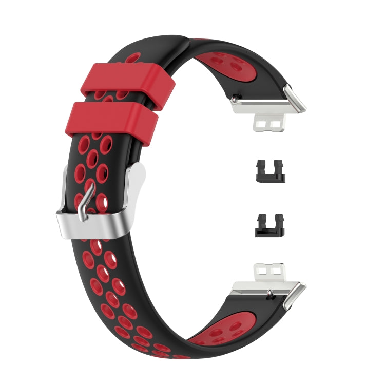 For Huawei Watch Fit 18mm Clasp Style Silicone Two-color Replacement Strap Watchband