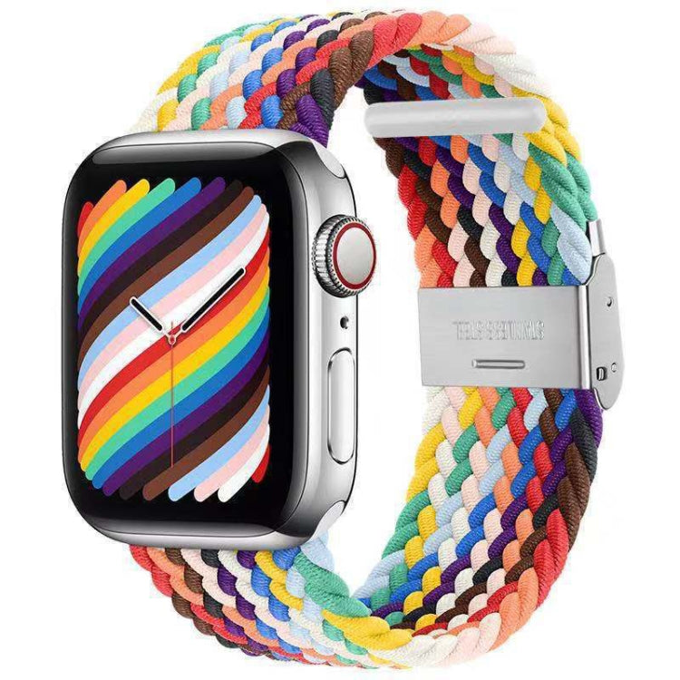 Braided + Stainless Steel Replacement Watchbands For Apple Watch Series 6 & SE & 5 & 4 40mm / 3 & 2 & 1 38mm, For Apple Watch Series 8&7 41mm / SE 2&6&SE&5&4 40mm / 3&2&1 38mm, For Apple Watch Series 7 41mm / 6 & SE & 5 & 4 40mm                        ...