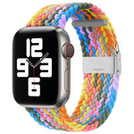 Braided + Stainless Steel Replacement Watchbands For Apple Watch Series 6 & SE & 5 & 4 40mm / 3 & 2 & 1 38mm, For Apple Watch Series 8&7 41mm / SE 2&6&SE&5&4 40mm / 3&2&1 38mm, For Apple Watch Series 7 41mm / 6 & SE & 5 & 4 40mm                        ...