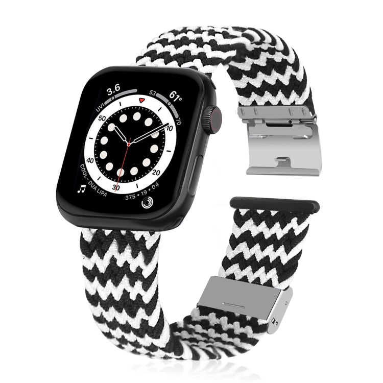Braided + Stainless Steel Replacement Watchbands For Apple Watch Series 6 & SE & 5 & 4 40mm / 3 & 2 & 1 38mm, For Apple Watch Series 8&7 41mm / SE 2&6&SE&5&4 40mm / 3&2&1 38mm, For Apple Watch Series 7 41mm / 6 & SE & 5 & 4 40mm                        ...