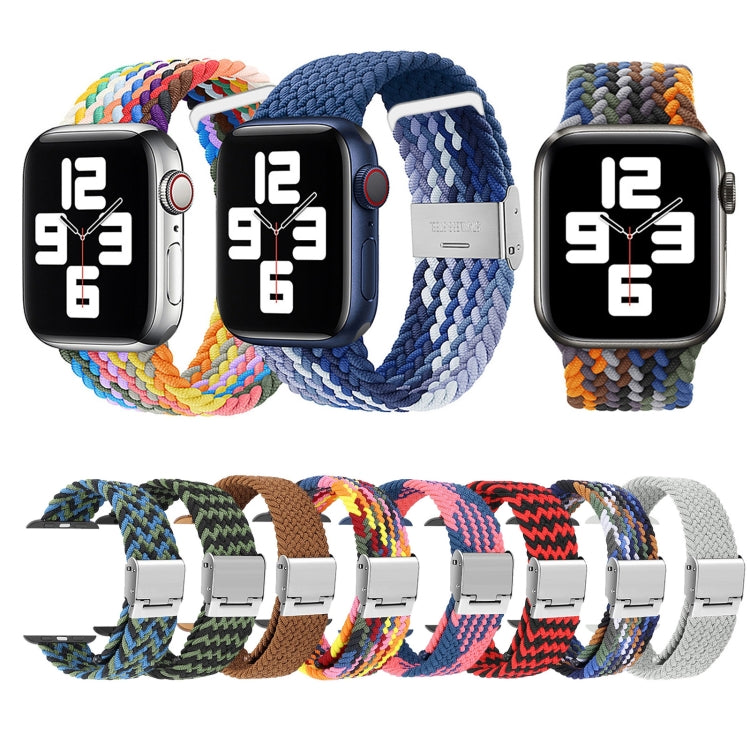 Braided + Stainless Steel Replacement Watchbands For Apple Watch Series 6 & SE & 5 & 4 40mm / 3 & 2 & 1 38mm, For Apple Watch Series 8&7 41mm / SE 2&6&SE&5&4 40mm / 3&2&1 38mm, For Apple Watch Series 7 41mm / 6 & SE & 5 & 4 40mm                        ...