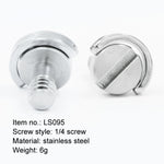 EXIN LS095 2 PCS D Ring Screws Camera Plate Mount 1/4 inch Quick Release Screws, LS095