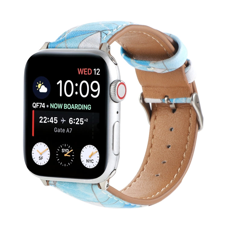 Marble Ethnic Style Printed Leather Watchband For Apple Watch Series 6 & SE &, 5 & 4 44mm / 3 & 2 & 1 42mm, 5 & 4 40mm / 3 & 2 & 1 38mm
