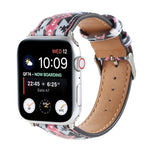 Marble Ethnic Style Printed Leather Watchband For Apple Watch Series 6 & SE &, 5 & 4 44mm / 3 & 2 & 1 42mm, 5 & 4 40mm / 3 & 2 & 1 38mm