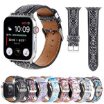 Marble Ethnic Style Printed Leather Watchband For Apple Watch Series 6 & SE &, 5 & 4 44mm / 3 & 2 & 1 42mm, 5 & 4 40mm / 3 & 2 & 1 38mm