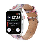 Marble Ethnic Style Printed Leather Watchband For Apple Watch Series 6 & SE &, 5 & 4 44mm / 3 & 2 & 1 42mm, 5 & 4 40mm / 3 & 2 & 1 38mm