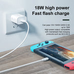 شاحن سريع WK WP-U57 Max بقوة 18 واط Maxspeed QC3.0 + كابل بيانات USB إلى 8 سنون، قابس الولايات المتحدة، قابس الاتحاد الأوروبي