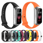 For Samsung Galaxy Fit SM-R370 Silicone Glossy Nail Button Replacement Strap Watchband