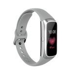 For Samsung Galaxy Fit SM-R370 Silicone Steel Shrapnel Black Buckle Replacement Strap Watchband
