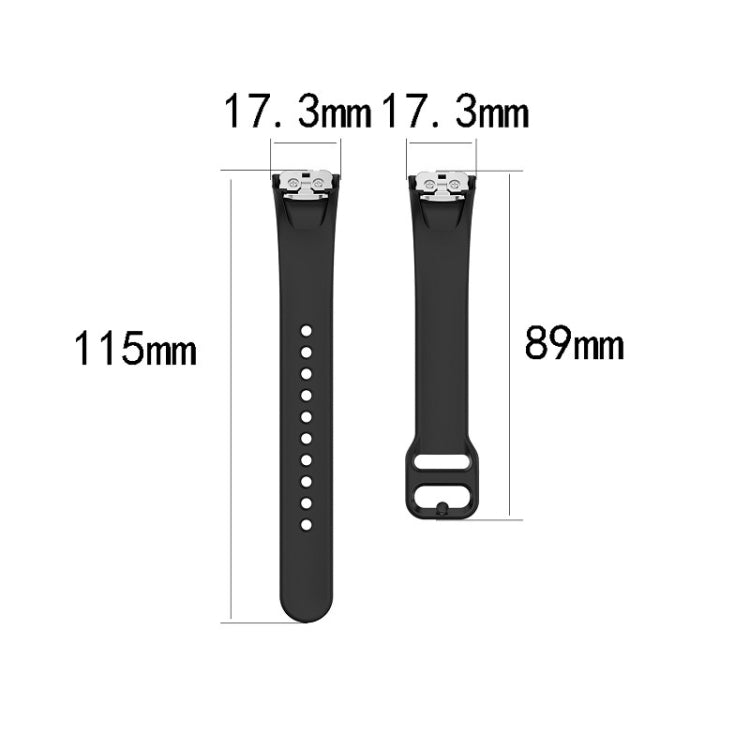For Samsung Galaxy Fit SM-R370 Silicone Steel Shrapnel Black Buckle Replacement Strap Watchband